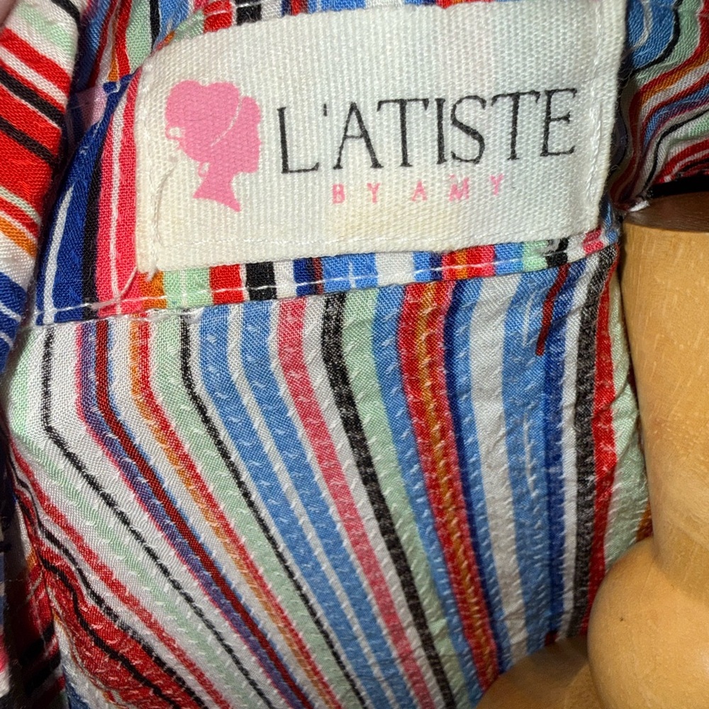 L’atiste by Amy Striped sleeveless Multicolor Maxi Dress sm - Picture 5 of 5